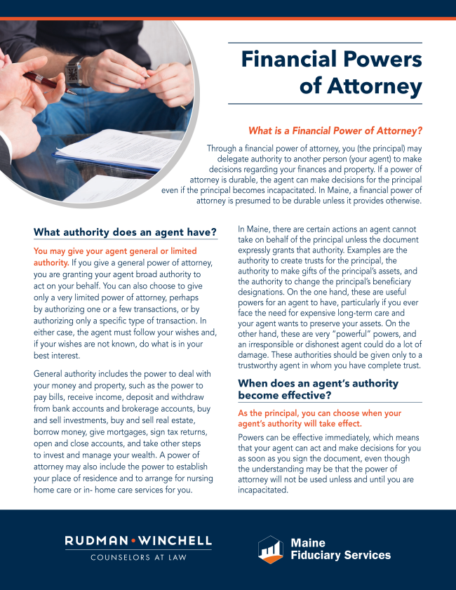 Financial Powers of Attorney 2020 Powers of Attorney